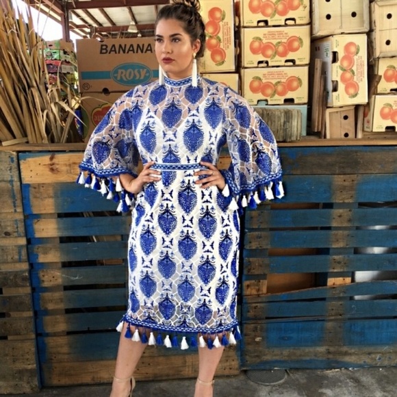 Blue, white dress new with tag - Picture 2 of 6